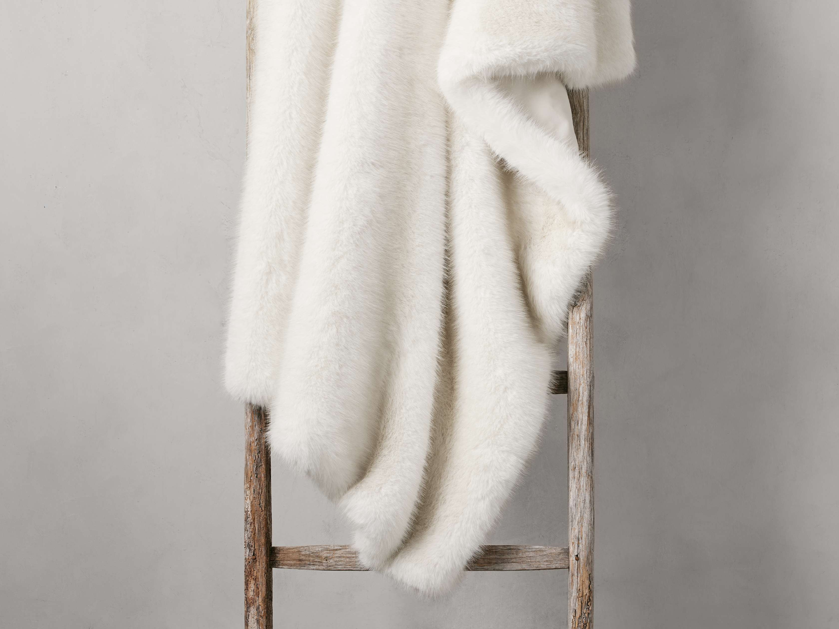 Fairbanks Oversized Faux Fur Throw in Ivory | Arhaus