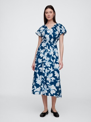 Smocked V-Neck Maxi Dress | Gap Factory