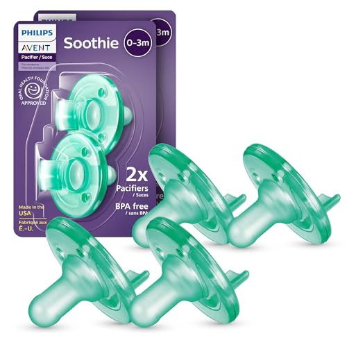 Philips Avent Soothie Baby Pacifier for 0-3 Months, BPA-Free, 4-Pack, Green | Amazon (US)