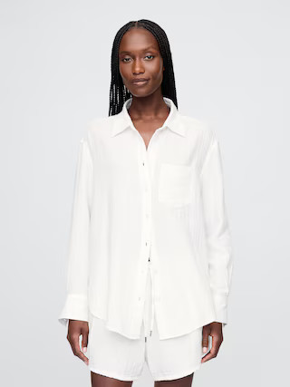 Cotton Gauze Button-Down Shirt | Gap (US)