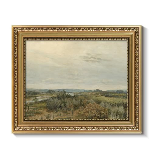 ARPEOTCY Vintage Gold Framed Wall Art, Nature Trees Landscape Rivers Retro Paintings, 8x10 inch Small Canvas Prints with Antique Frame, Victorian Wall Pictures Decor for Living Room Gallery Shelf | Amazon (US)