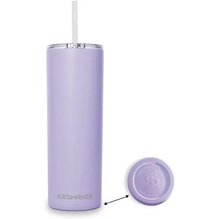 Ice Shaker 20 oz Skinny Tumbler (Lilac)- Stainless Steel Tumbler & Insulated Water Bottle With Straw | Walmart (US)