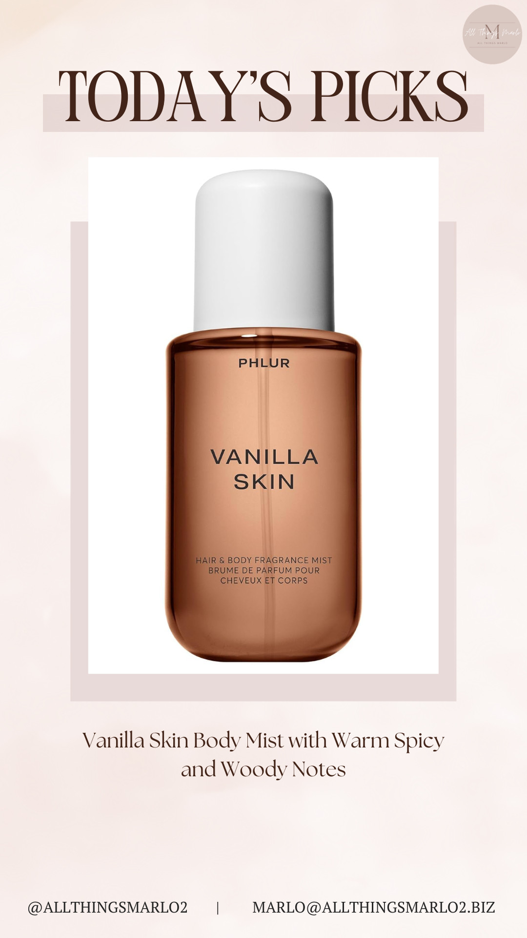 Vanilla Skin Body Mist with Warm Spicy and Woody Notes 

 #LTKmorningroutine #LTKselfcare #LTKSeasonal