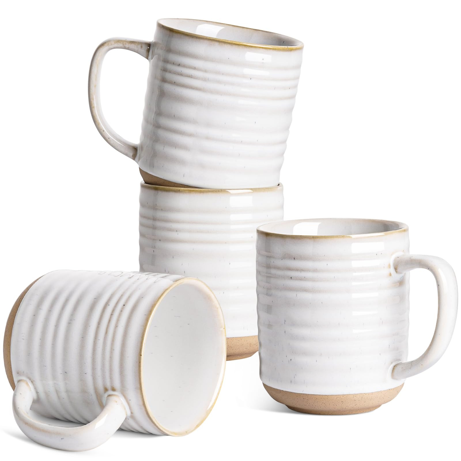 LE TAUCI Coffee Mugs 15 oz,Ceramic Mug Set, Coffee Cups for Latte, Hot Tea, Cappuccino, Mocha, Co... | Amazon (US)