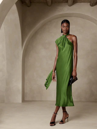 Kaia Silk Midi Dress | Banana Republic (US)