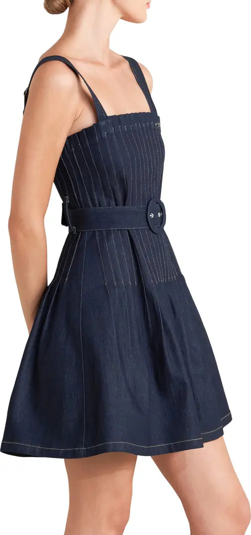 Pleat Bodice Denim Minidress | Nordstrom