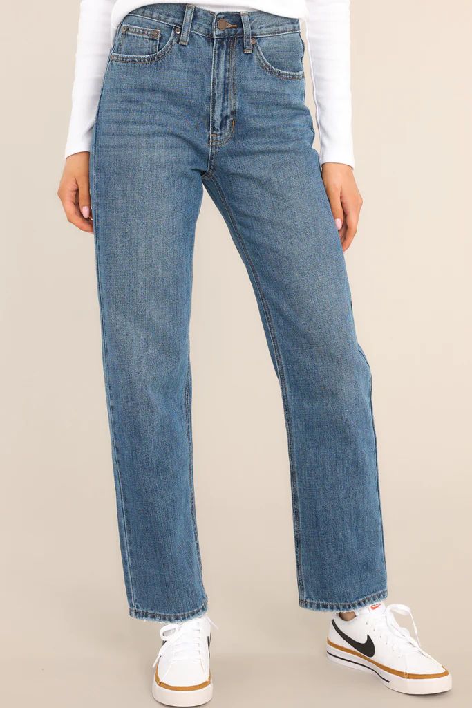 Time To Evolve Medium Wash Classic Straight Leg Jeans | Red Dress 