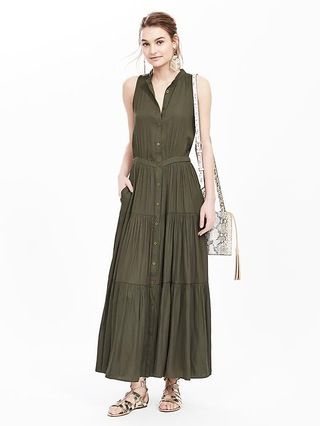 Tiered Sleeveless Maxi Dress | Banana Republic US