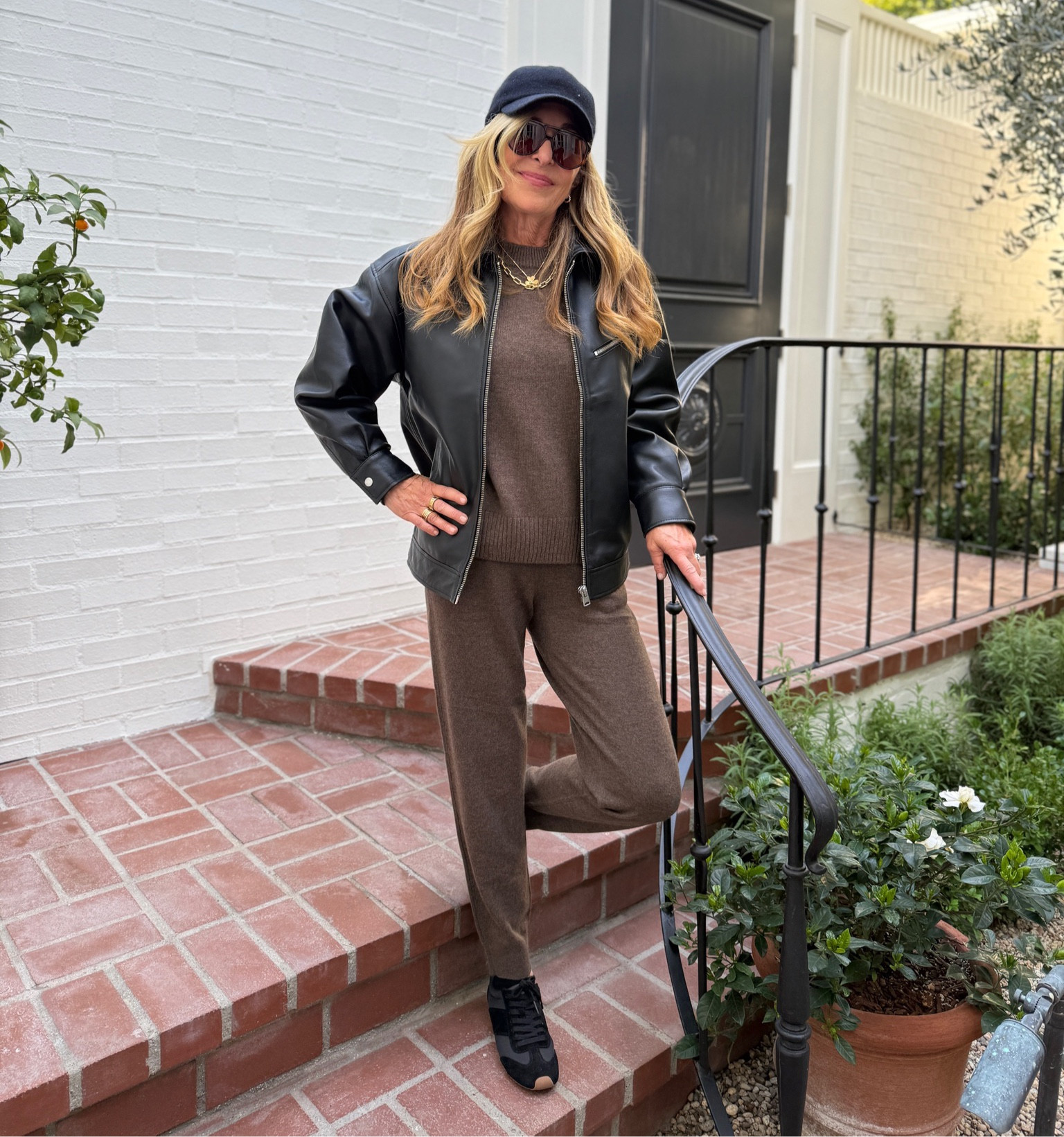 Cozy matching set + leather jacket = the perfect uniform. @onequince #QuincePartner



#LTKOver40 #LTKootd #LTKSeasonal