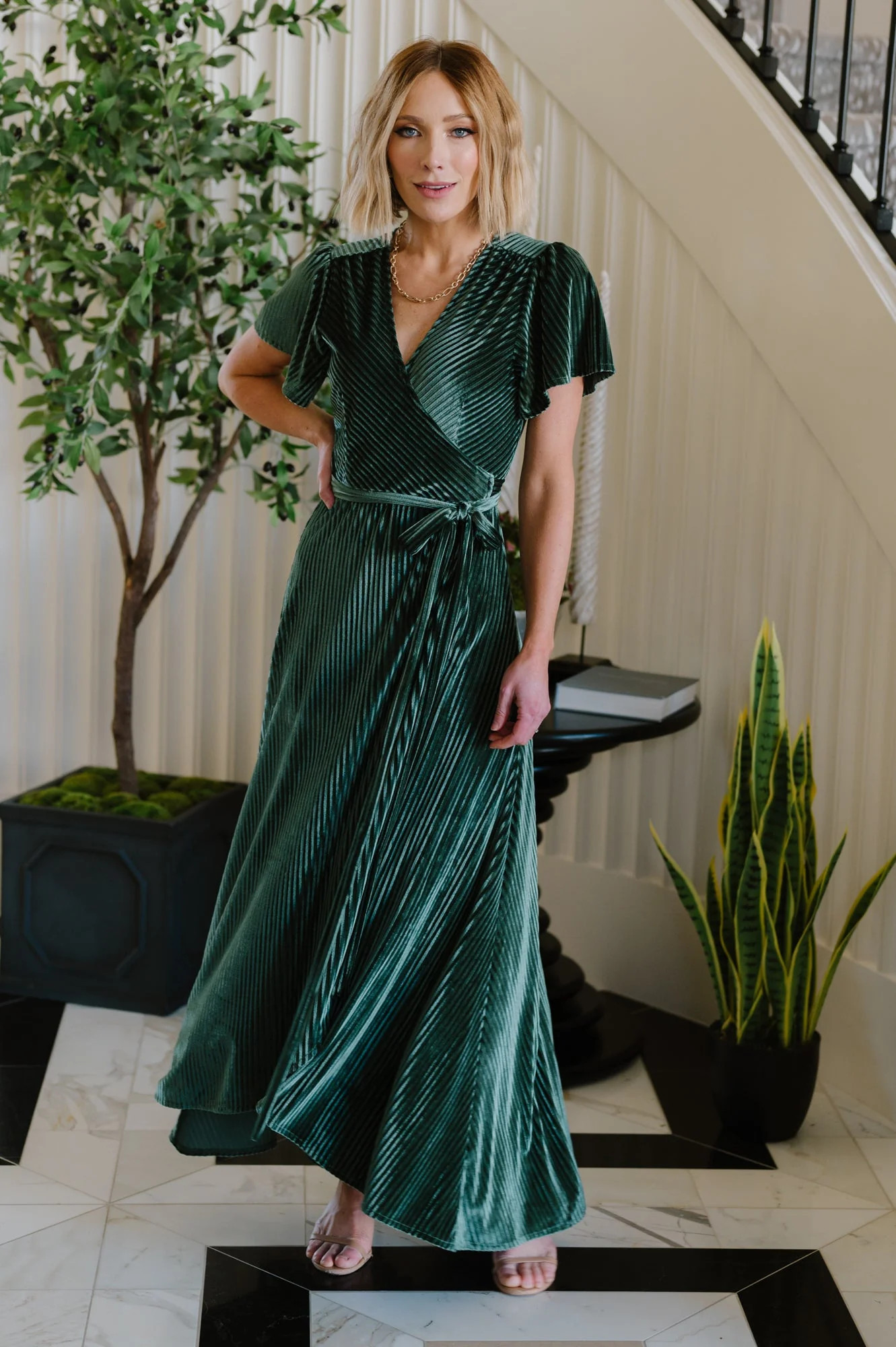 Andi Ribbed Velvet Wrap Dress | Baltic Born