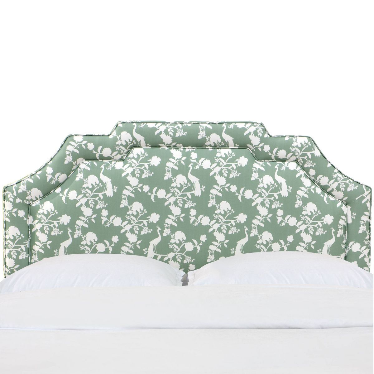 Skyline Furniture Queen Ever Notched Border Headboard in Patterns Peacock Silhouette Green | Target