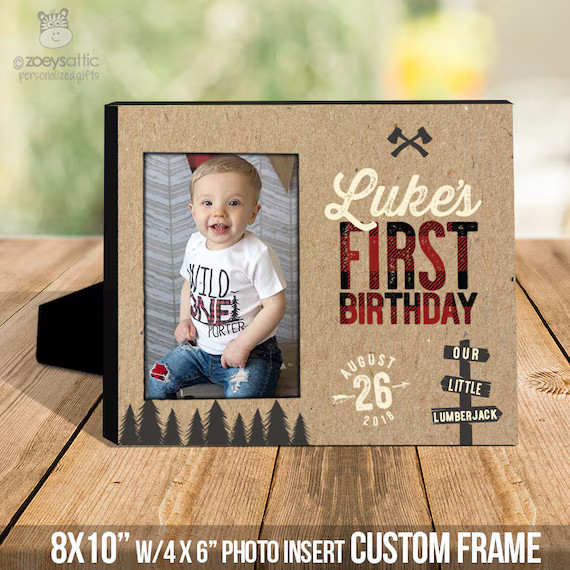 lumberjack first birthday frame | first birthday lumberjack party | buffalo plaid first birthday ... | Etsy (US)