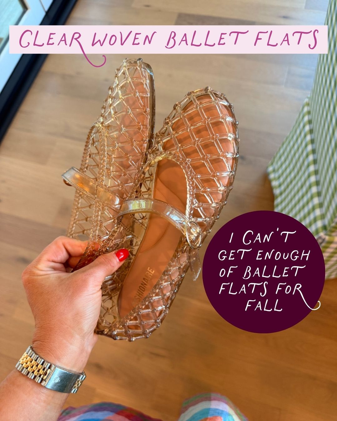I can't get enough of ballet flats for fall!! And these clear woven ballet flats?! So CUTE!!

#LTKgrwm #LTKootd #LTKSeasonal