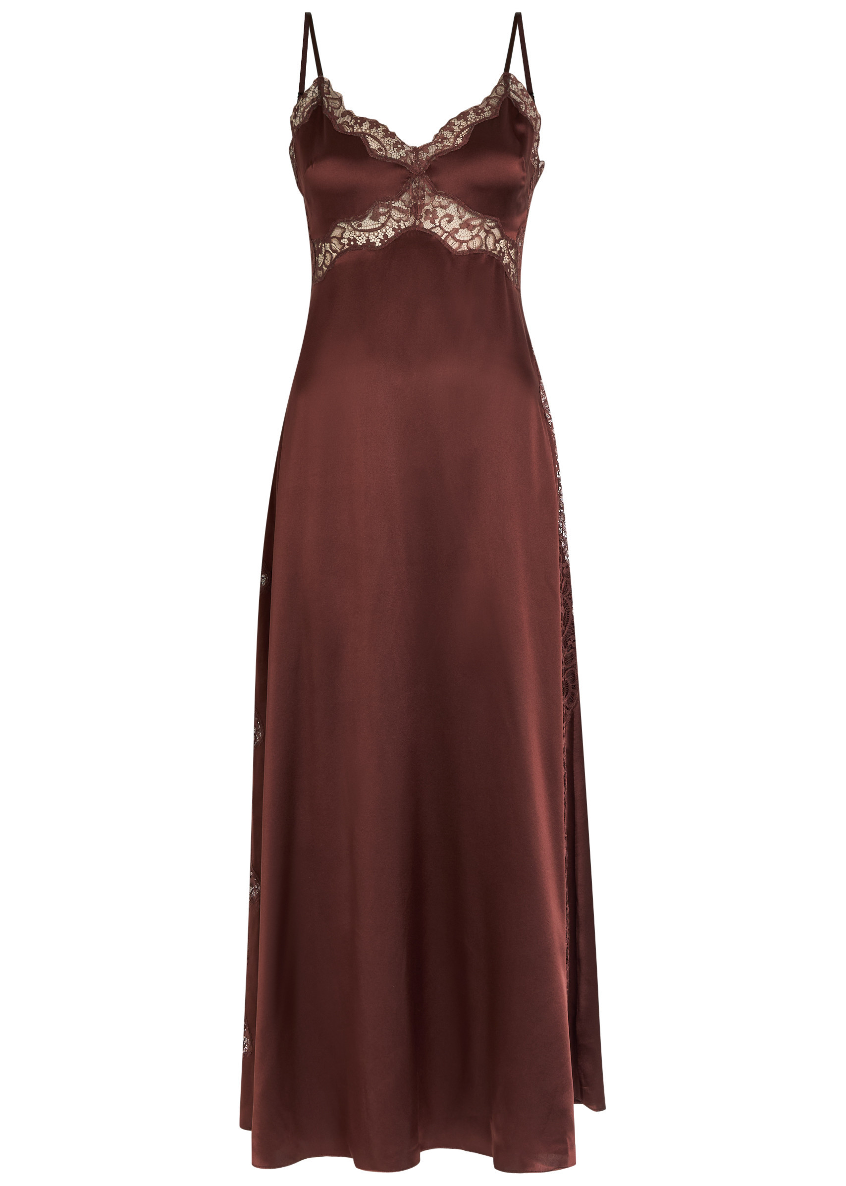 Ericka lace-trim silk midi slip dress | Harvey Nichols
