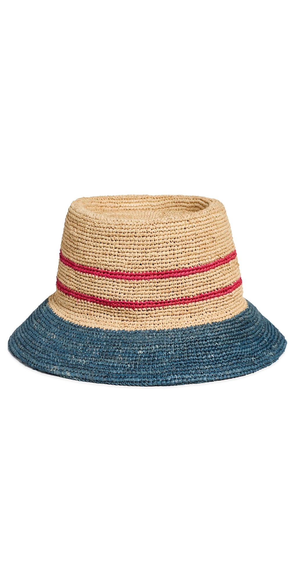 Brixton Ellee Straw Bucket Hat Natural/Navy/Red XS/S | Shopbop