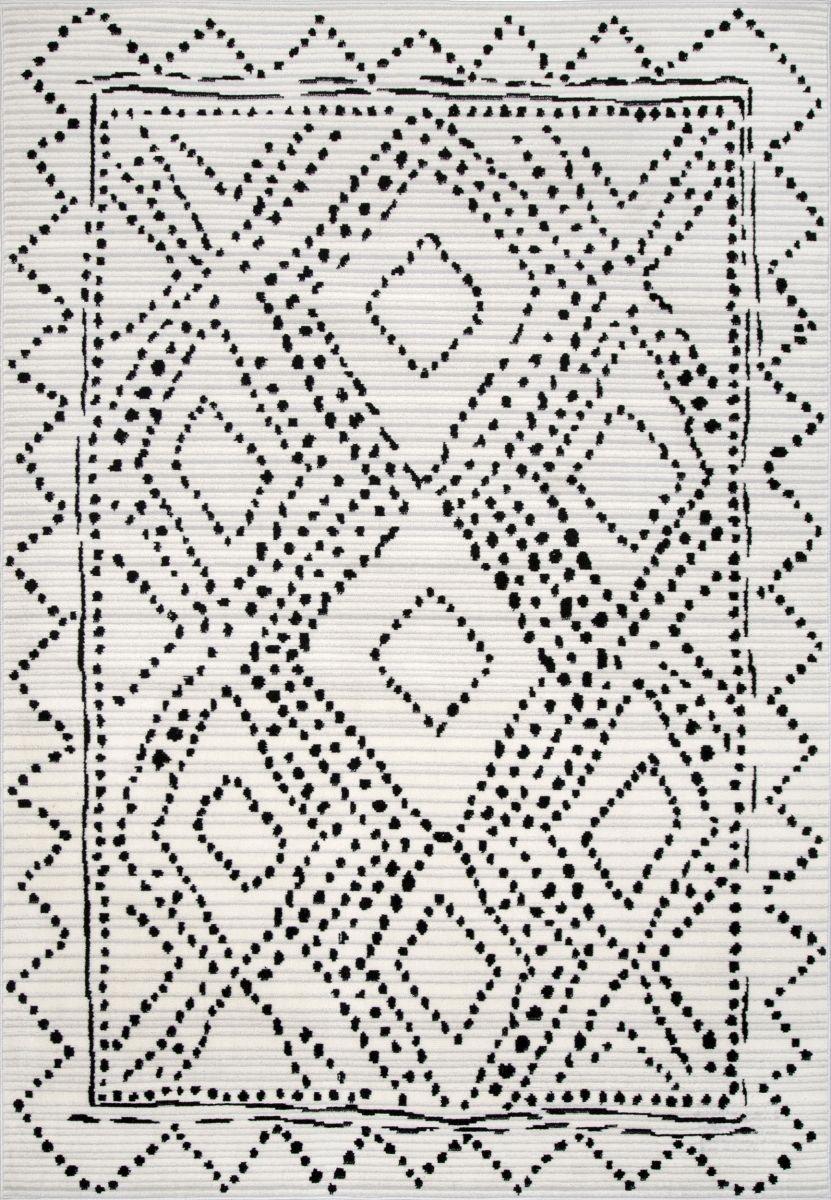Gray Dotted Diamond Trellis 8' x 10' Area Rug | Rugs USA