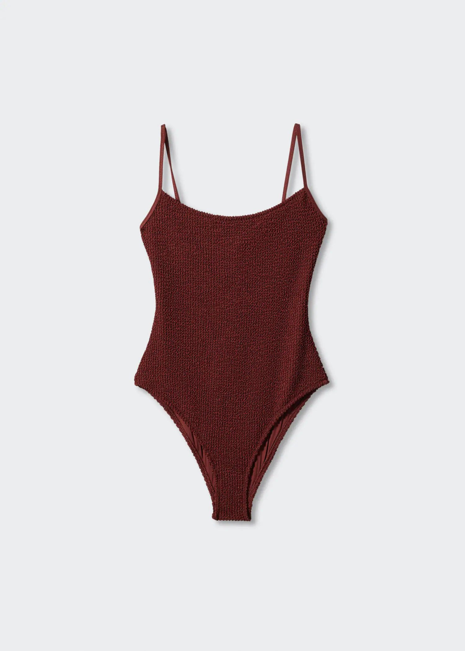 Wrap-back textured swimsuit -  Women | Mango USA | MANGO (US)
