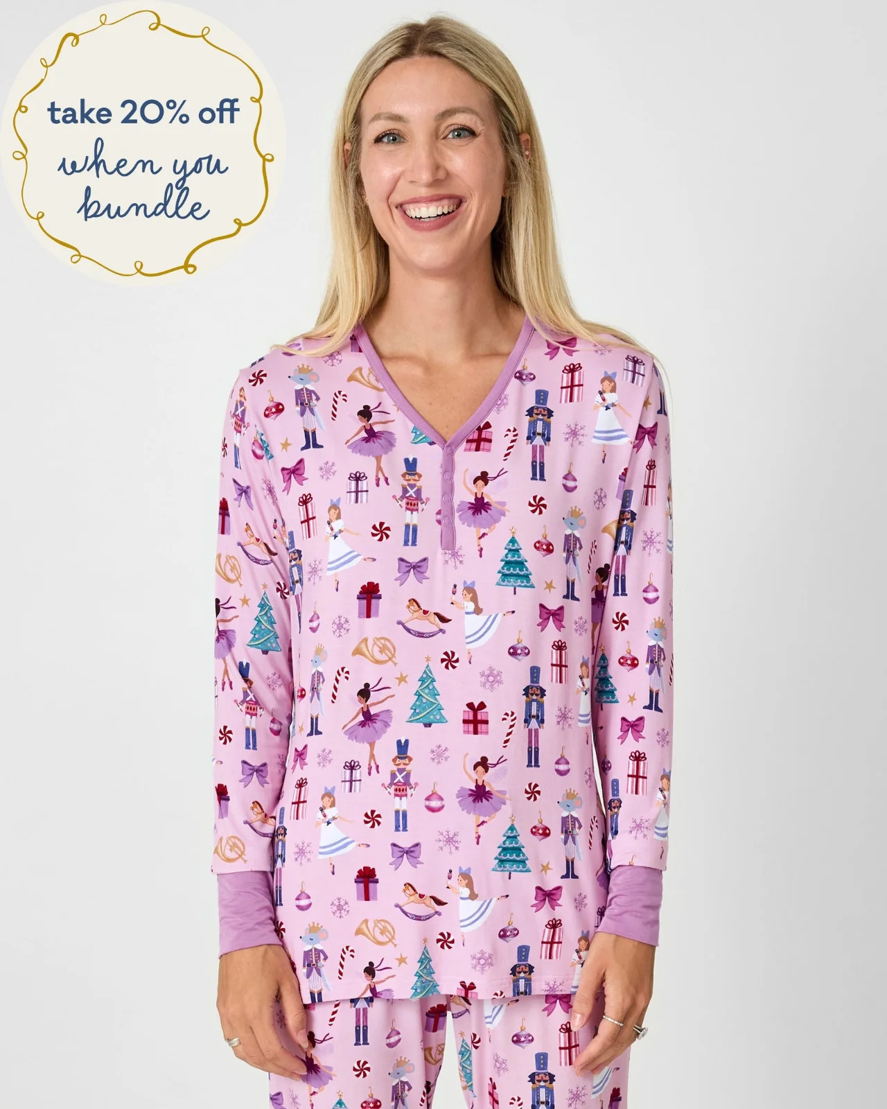 Nutcracker Ballet Women's Long Sleeve Pajama Top | Little Sleepies