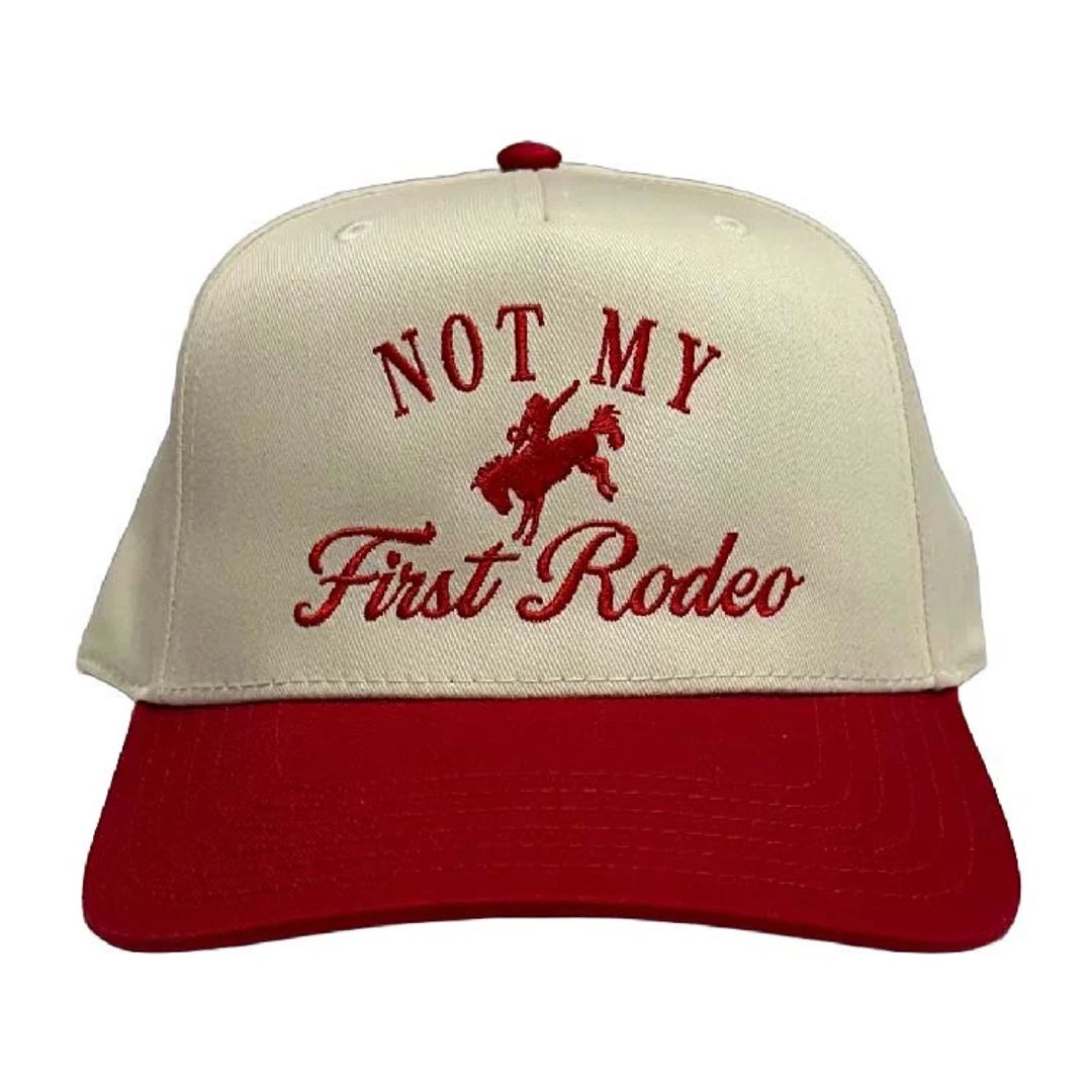 Not My First Rodeo Cream/red Trucker Hat, Country Concert Hat, Embroidered Hat, Trendy Trucker Ha... | Etsy (US)