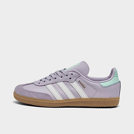 adidas Little Kids Originals Samba OG Casual Shoes in Silver Dawn/Crystal White/Semi Flash Aqua Size: 1.0 | Finish Line (US)