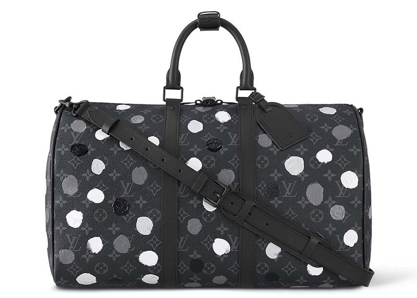 Louis Vuitton x Yayoi Kusama Keepall Bandouliere 45 Monogram Eclipse in Black/Silver | StockX