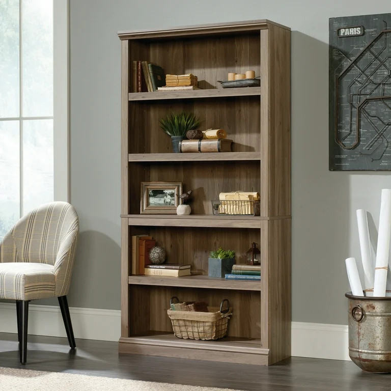 Sauder 5-Shelf Bookcase, Salt Oak Finish | Walmart (US)