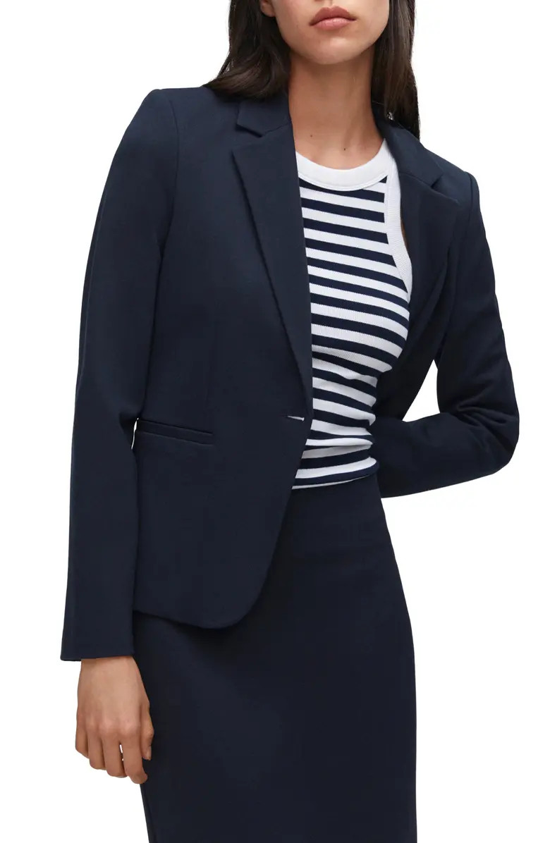 MANGO Fitted Single Breasted Ponte Blazer | Nordstrom | Nordstrom