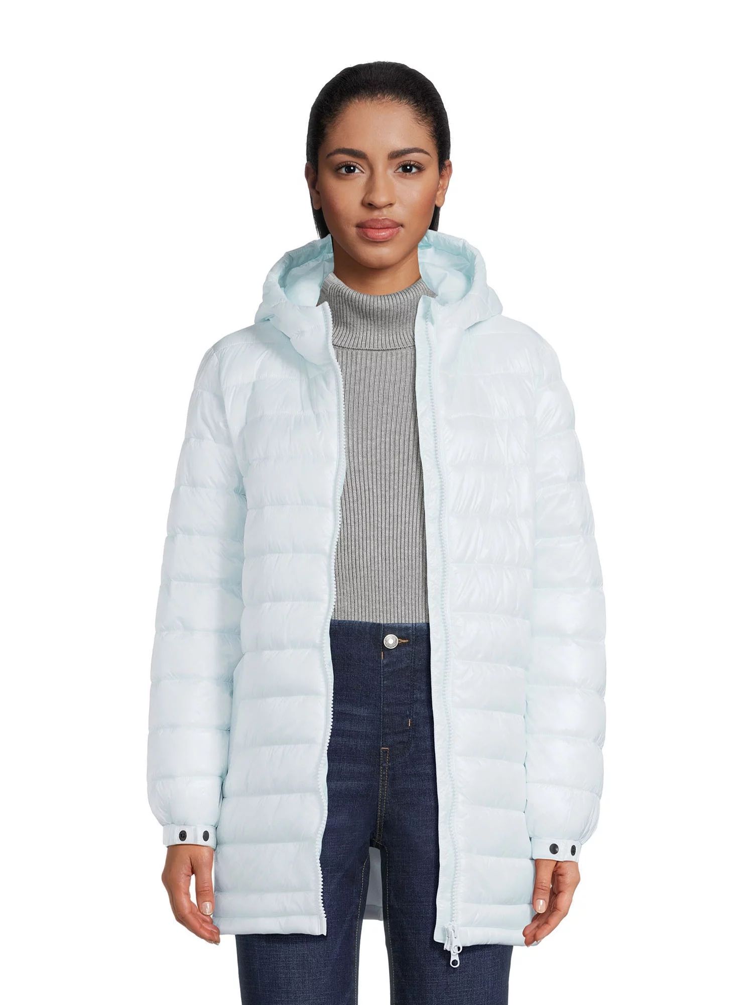 Swiss Tech Women's Hooded Mid Length Puffer Jacket, Sizes XS-3X | Walmart (US)