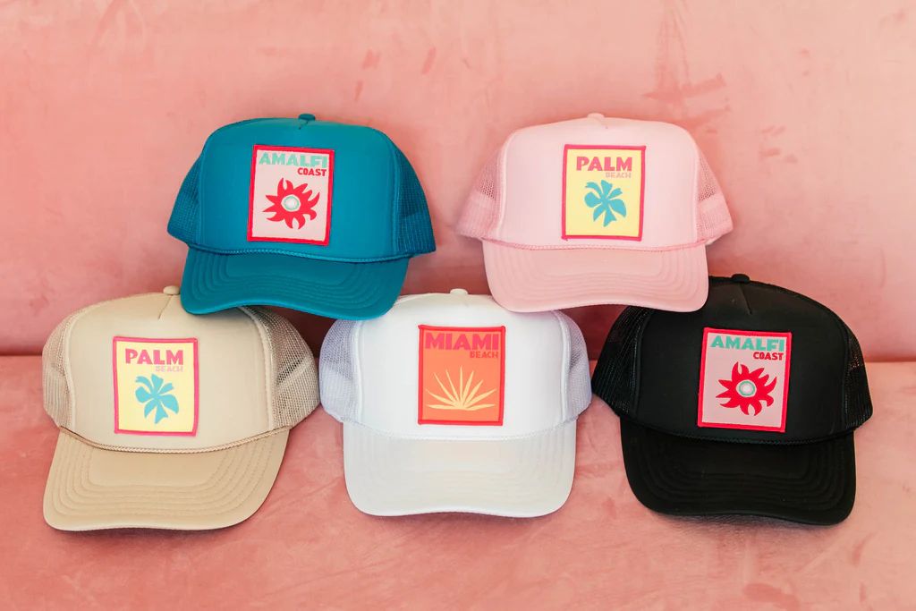 NEW!! The Miami Beach Trucker Hat in 5 Colors | Glitzy Bella