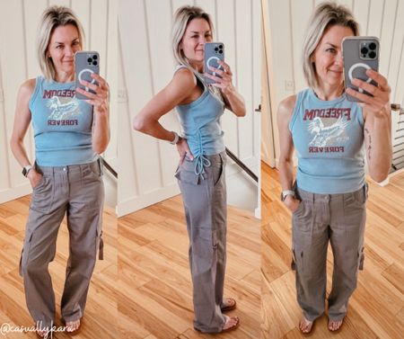 The cutest outfit for summer! Entire look under $40. Wearing small in pants and medium in top. I tend to size up in tanks so this is normal and the pants are juniors sizing so I size up one. 

#LTKOver40 #LTKSeasonal #LTKFindsUnder50