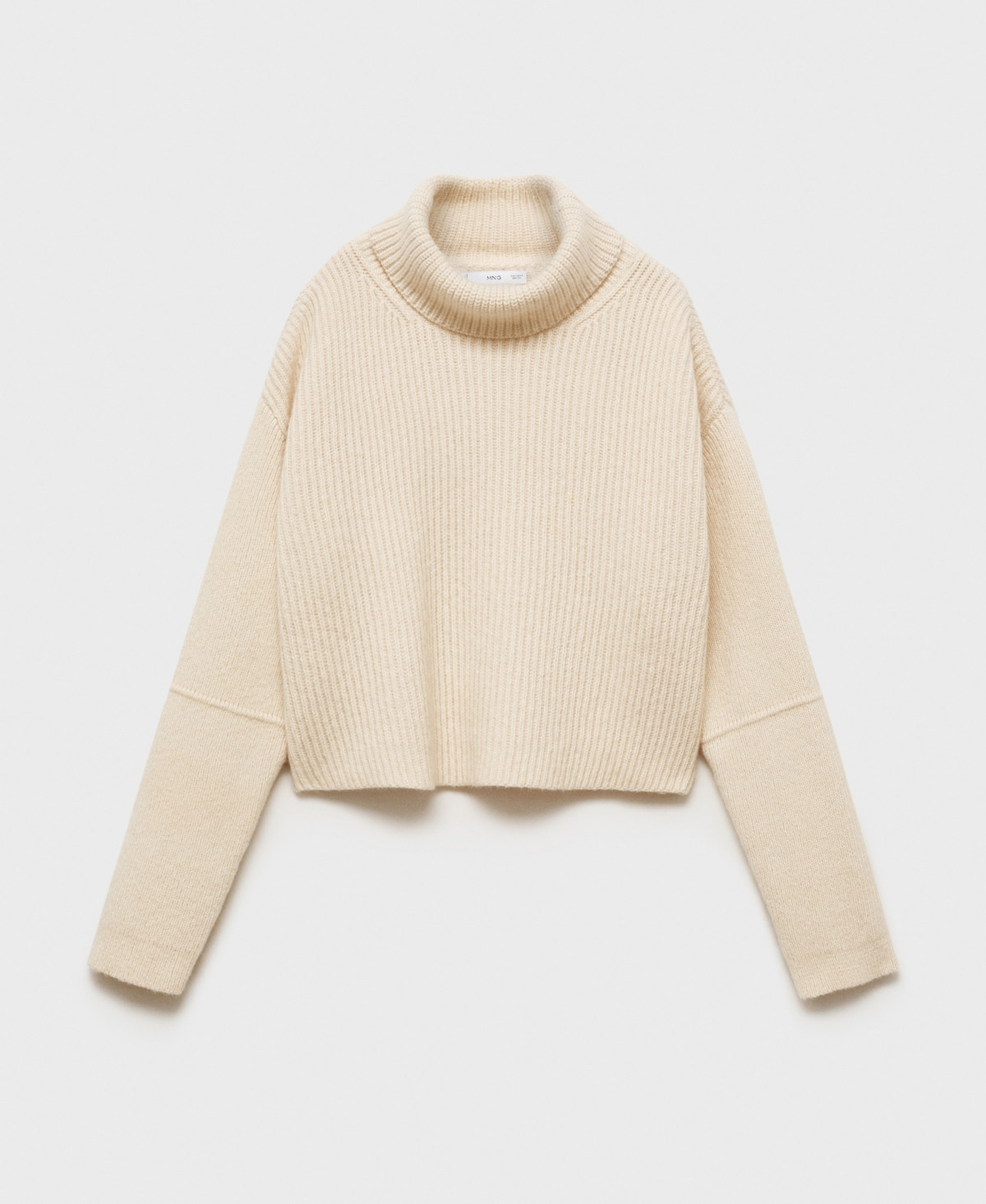 Mango Women's Wool Blend Turtleneck Sweater - Ecru | Macy's
