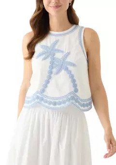 Crown & Ivy™ Women's Sleeveless Embroidered Tank Top | Belk