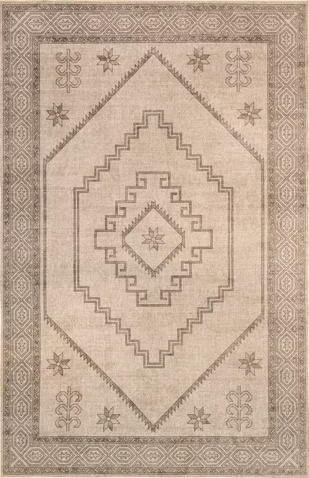 Natural Mariella Easy-Jute Washable Diamond 3' x 5' Area Rug | Rugs USA