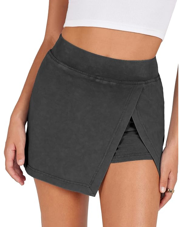 Lianlive Mini Skirts for Women High Waist Split Hem Casual Fitted Athletic Bodycon Skort Skirts w... | Amazon (US)