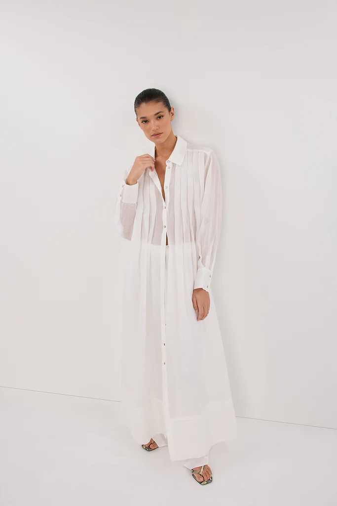 CARMEL WHITE RAMIE SHIRT DRESS | DISSH