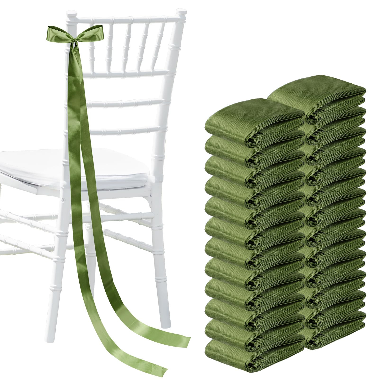 24 Pcs Wedding Bows Aisle Decorations Satin Bows for Chairs Decorative Ribbons Sashes for Pew Bac... | Amazon (US)