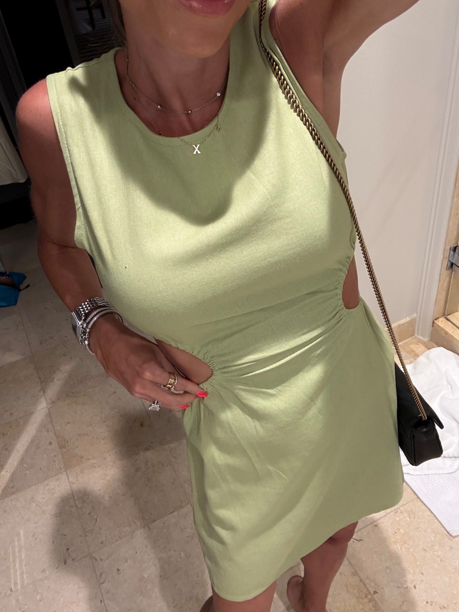Green linen cutout dress fits so well and great for spring! Wearing smallest size 
Amazon dresses 

#LTKSeasonal #LTKPetite
