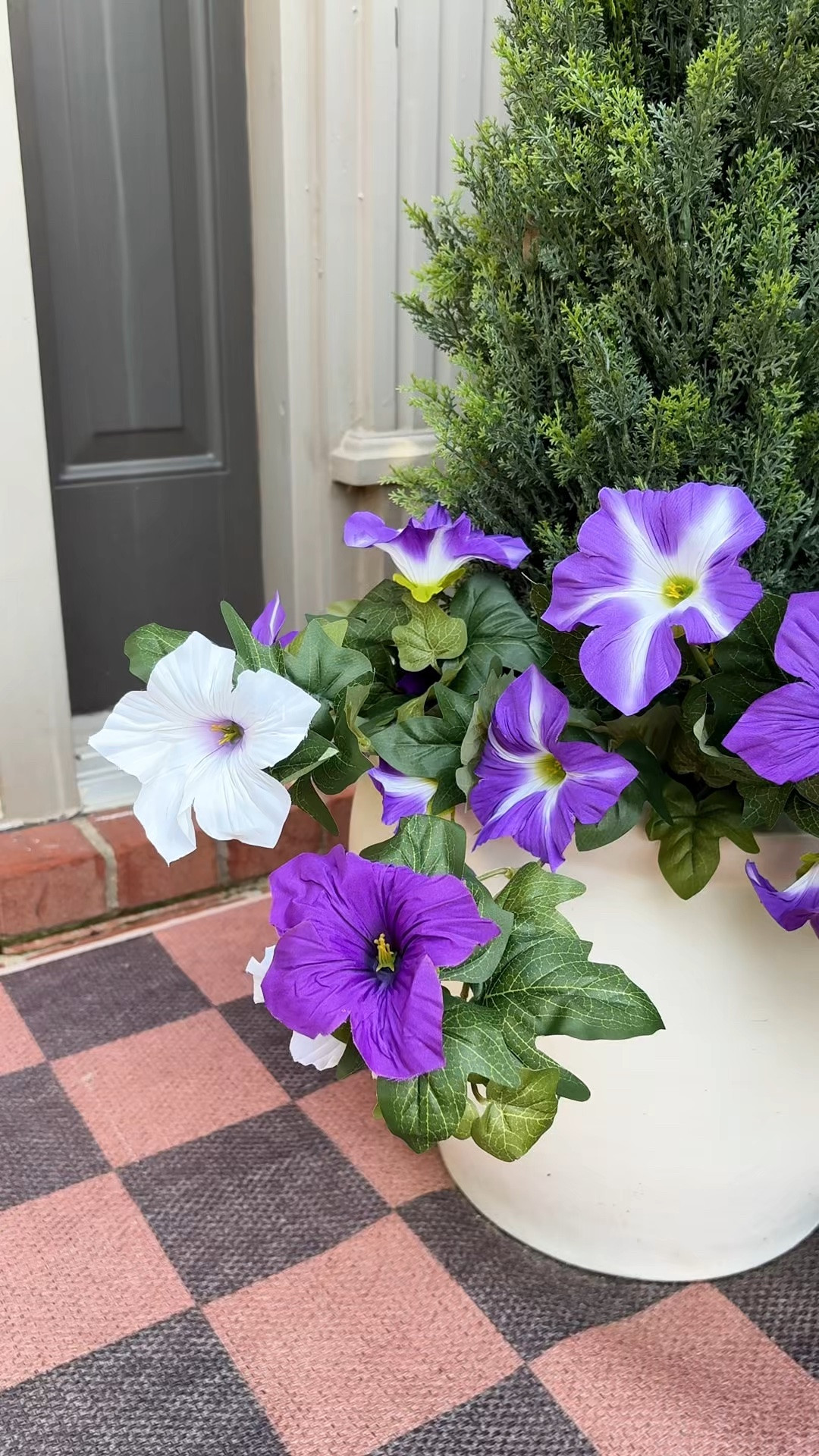 outdoor finds that completely changed my porches for summer 🌿🤍

i used to think faux outdoor plants never looked realistic… but these faux evergreens and petunias honestly changed my mind 👀

between the porch rail flower boxes from Walmart, the washable checkered rug, and all the greenery, this space finally feels cozy, almost finished, and actually easy to maintain ✨

the rug is mildew resistant and i’ve never even had to wash it 🙌🏼

everything is linked here in my ltk including all the outdoor amazon finds i used 🤍

✨if you love simple upgrades like this, i share ideas like this all the time✨

#LTKOutdoor #AmazonHome #OutdoorDecor #PorchDecor #SummerDecor #PatioInspo #HomeDecorFinds #AmazonFinds #Walmart

#LTKHome #LTKSeasonal