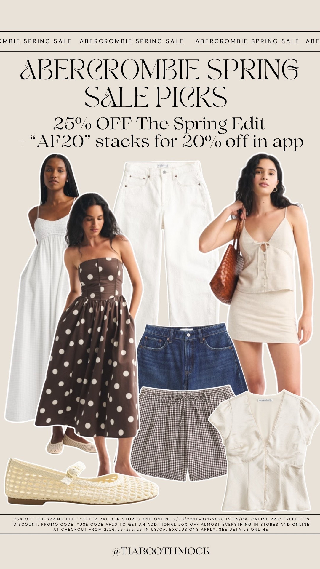 Faves from @Abercrombie’s new spring arrivals! The spring edit is 25% off with an additional 20% off using “AF20” 🤎 #abercrombiepartner

*Offer valid in stores and online 2/26/2026-3/2/2026 in US/CA. Offer applies to select styles as indicated. Online price reflects discount. 

#LTKSaleAlert #LTKSeasonal #LTKSpringSale
