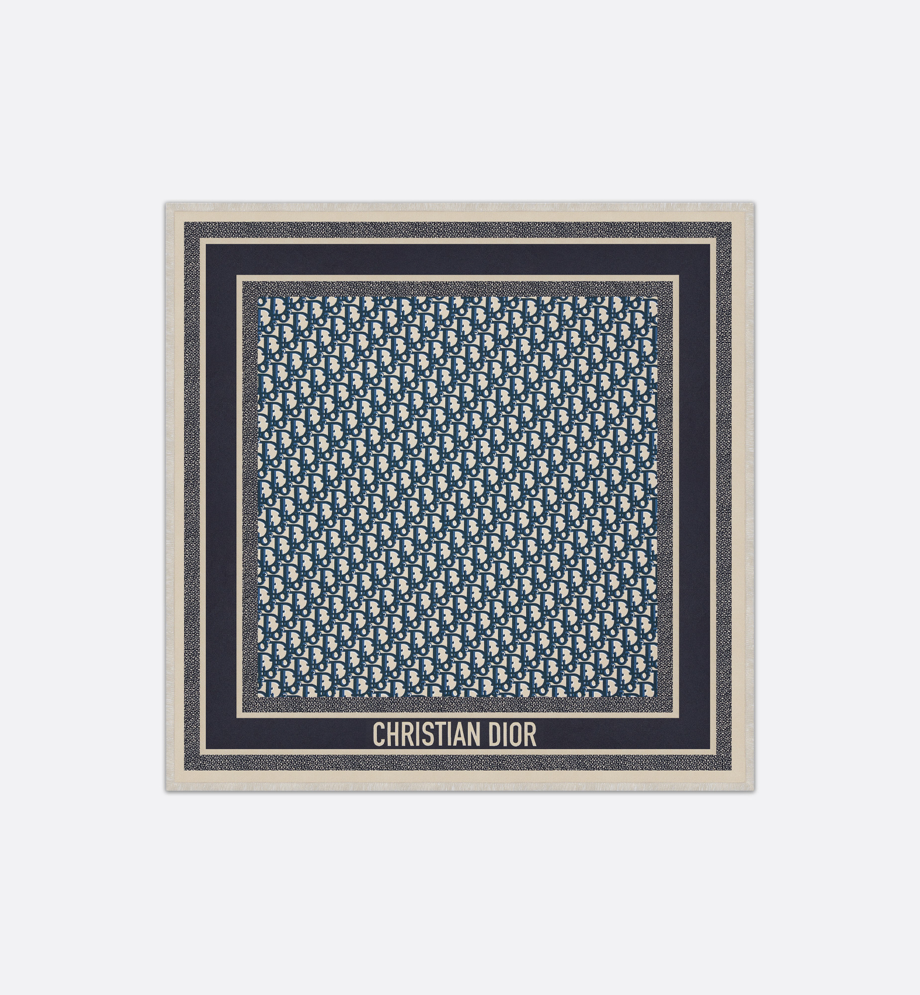 Dior Oblique Diortwin 70 Square Scarf Navy Blue Silk Twill | DIOR | Christian Dior Parfums UK