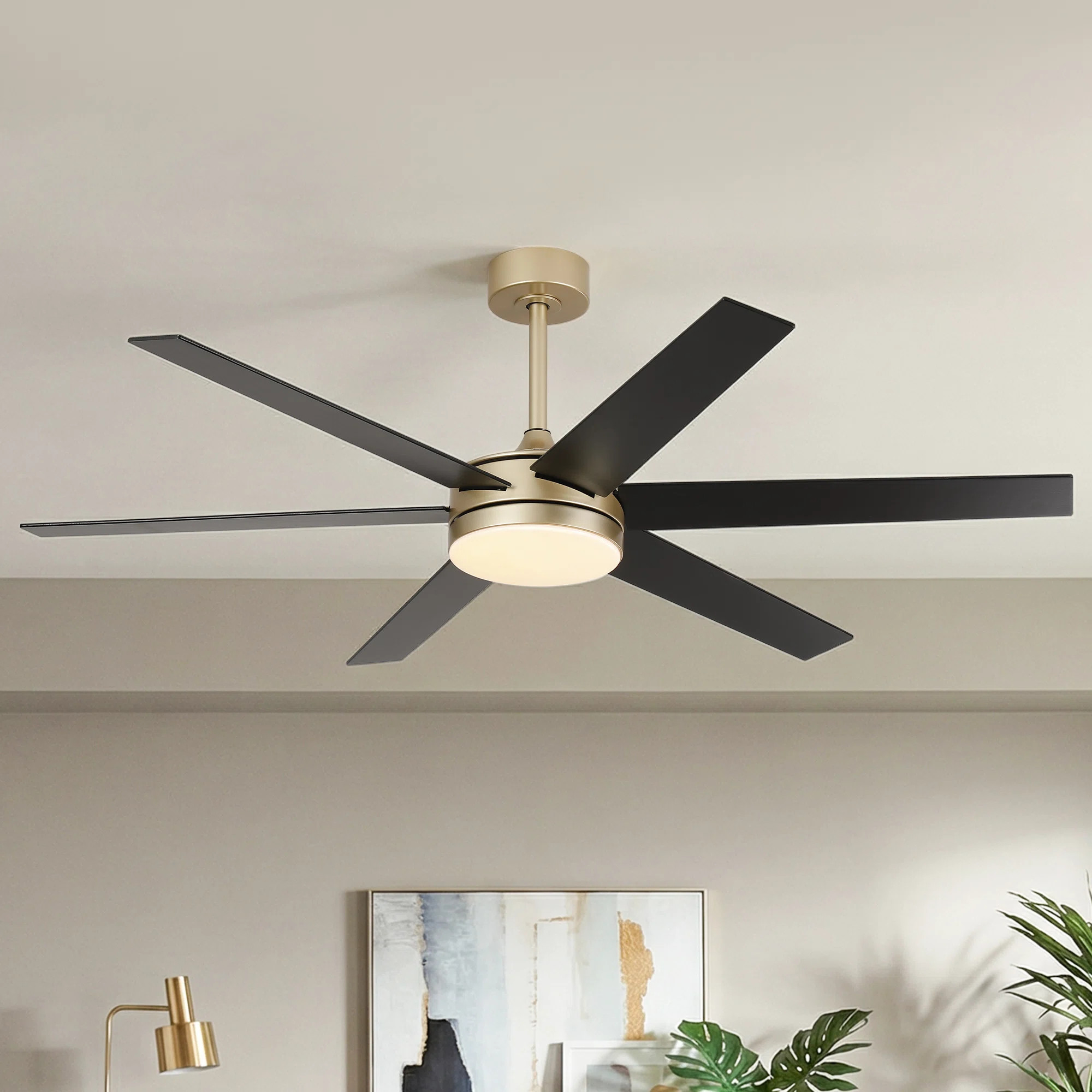 Vaczon 60" 6-Blade Modern Ceiling Fan with Dimmable 3CCT LED Lights and Remote Control | Wayfair North America