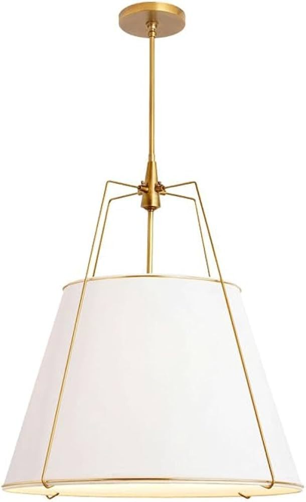 White Fabric Pendant Light Handmade Simple Hanging Lamp E26 Base Diameter 15.7in Chandeliers Livi... | Amazon (US)