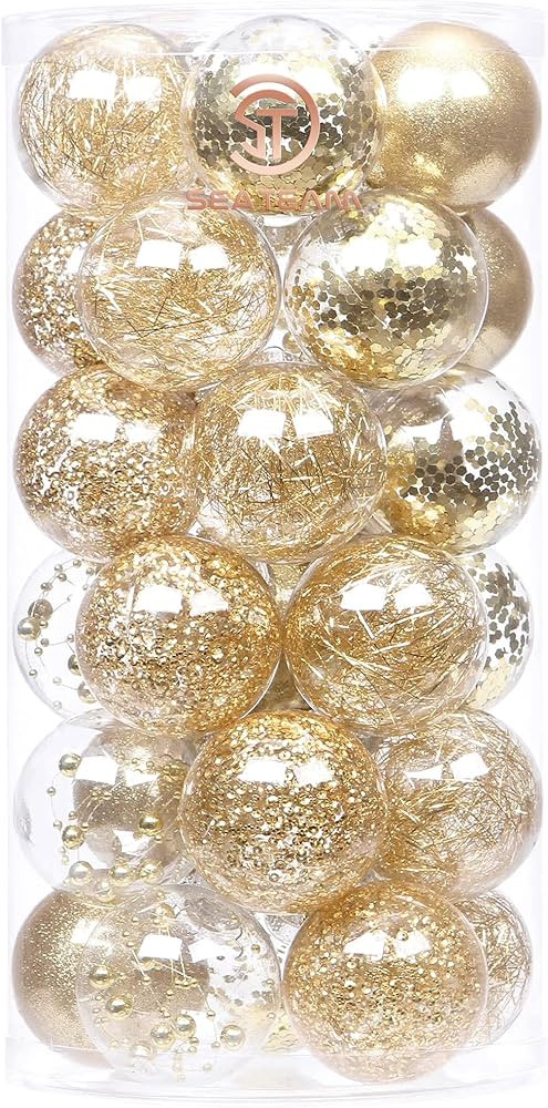 Sea Team Shatterproof Clear Plastic Christmas Ball Ornaments Decorative Xmas Balls Baubles Set wi... | Amazon (US)