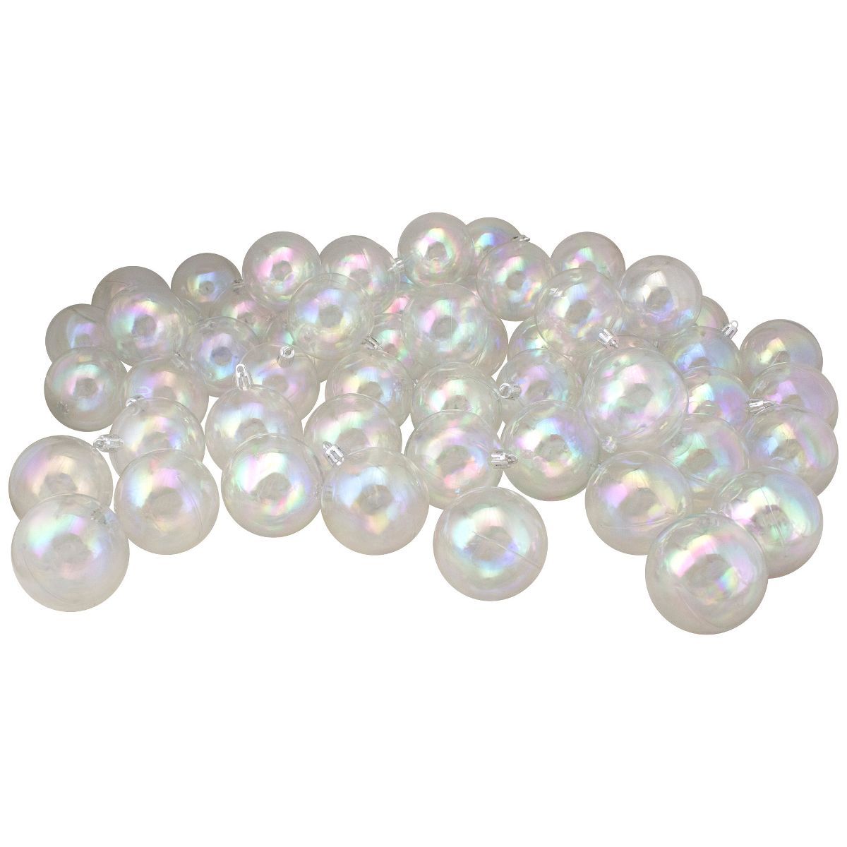 Northlight 60ct Shatterproof Iridescent Shiny Christmas Ball Ornament Set 2.5" - Clear | Target
