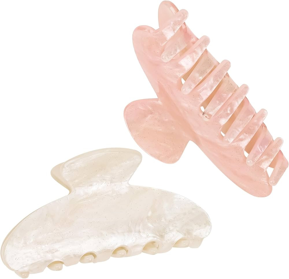 2 Pack Hair Claw Clips for Women Acrylic Claw Clips for Thick Hair Non-slip Clip for Hair Large C... | Amazon (US)