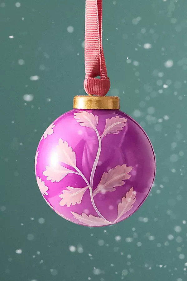 Handpainted Floral Glass Ornament | Anthropologie (US)