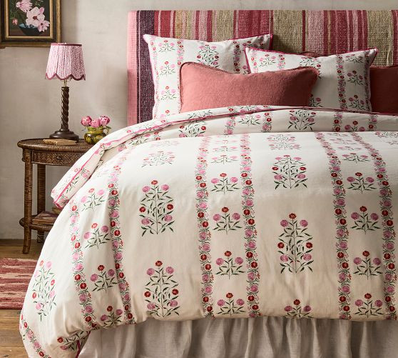 PRE-ORDER Evelyn Cotton Linen Duvet Cover & Shams | GreenRow