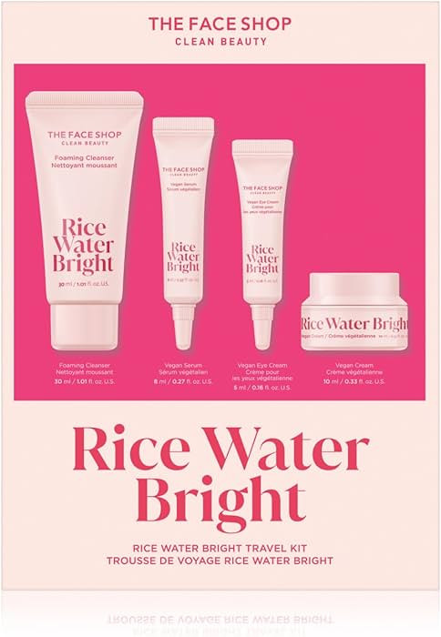 The Face Shop Rice Water Bright Korean Skin Care Set - Gentle Face Wash, Serum, Cream, Eye Cream,... | Amazon (US)