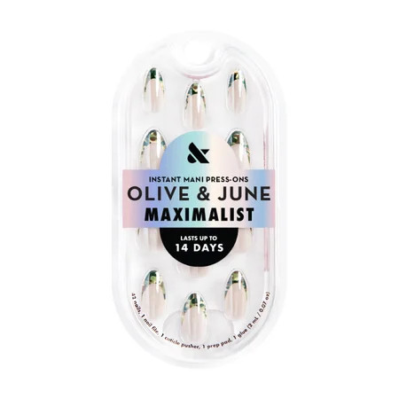 Olive & June Instant Mani Maximalist Medium Almond Press-on Nails Camo French 42 Pieces | Walmart (US)