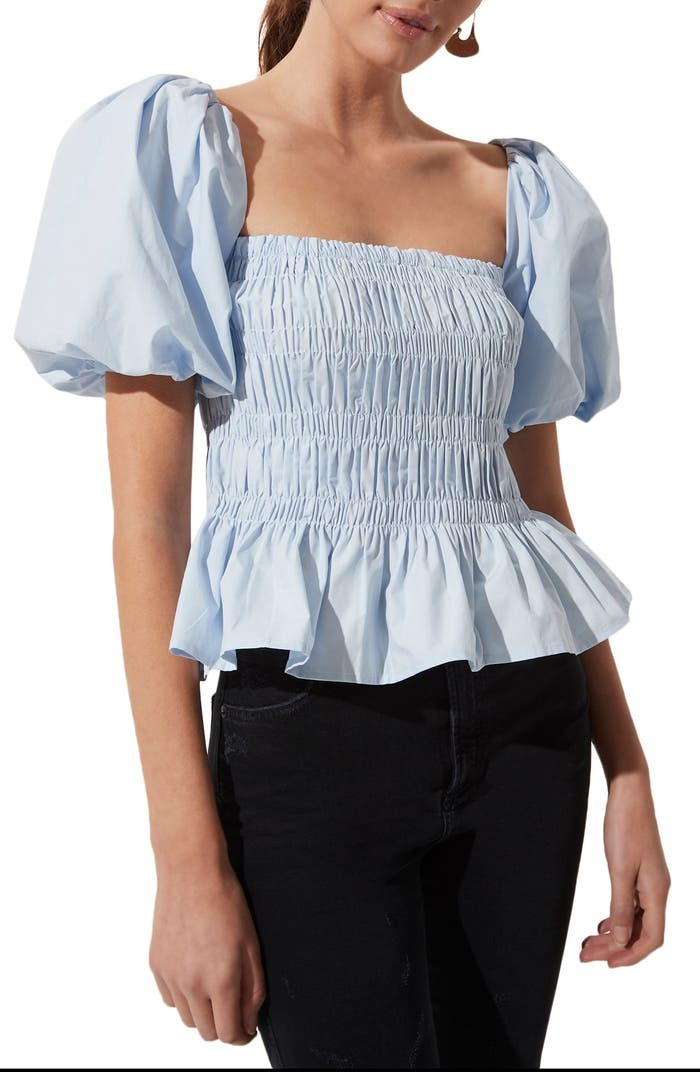 Bubble Sleeve Smocked Blouse | Nordstrom
